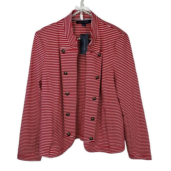 Tommy Hilfiger Jackets & Blazers - Tommy Hilfiger Womens Jacket XL Stripe Nautical Military blazer holidays